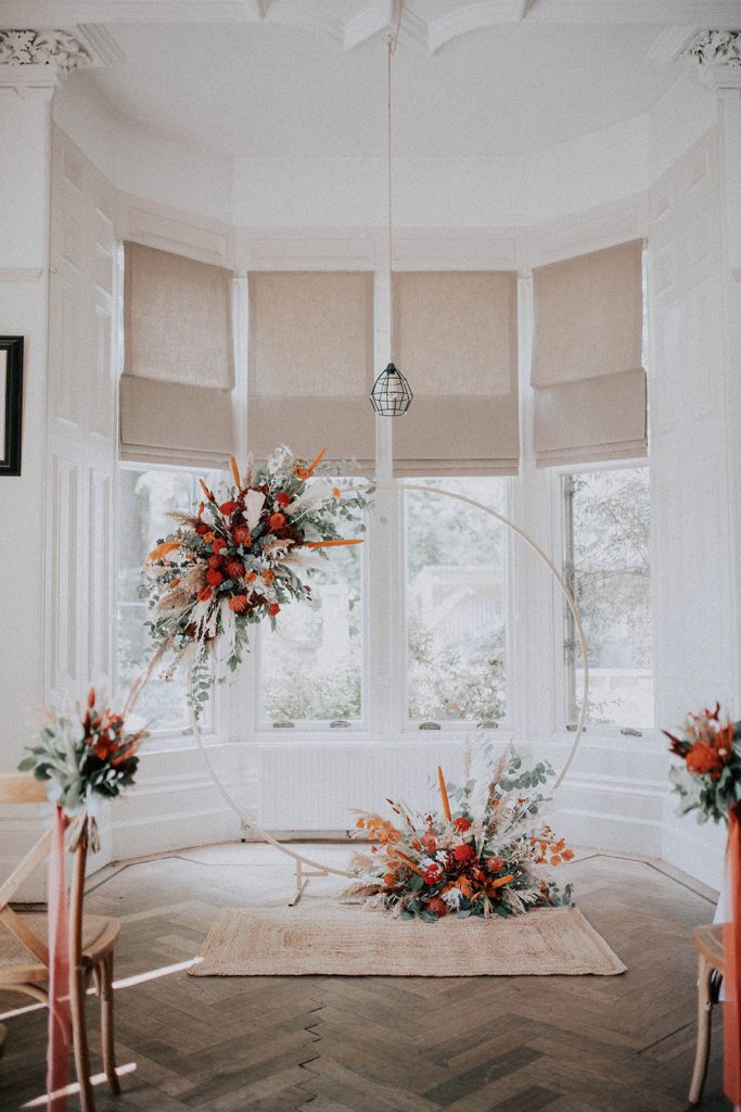 Dried flower wedding at Taypark House