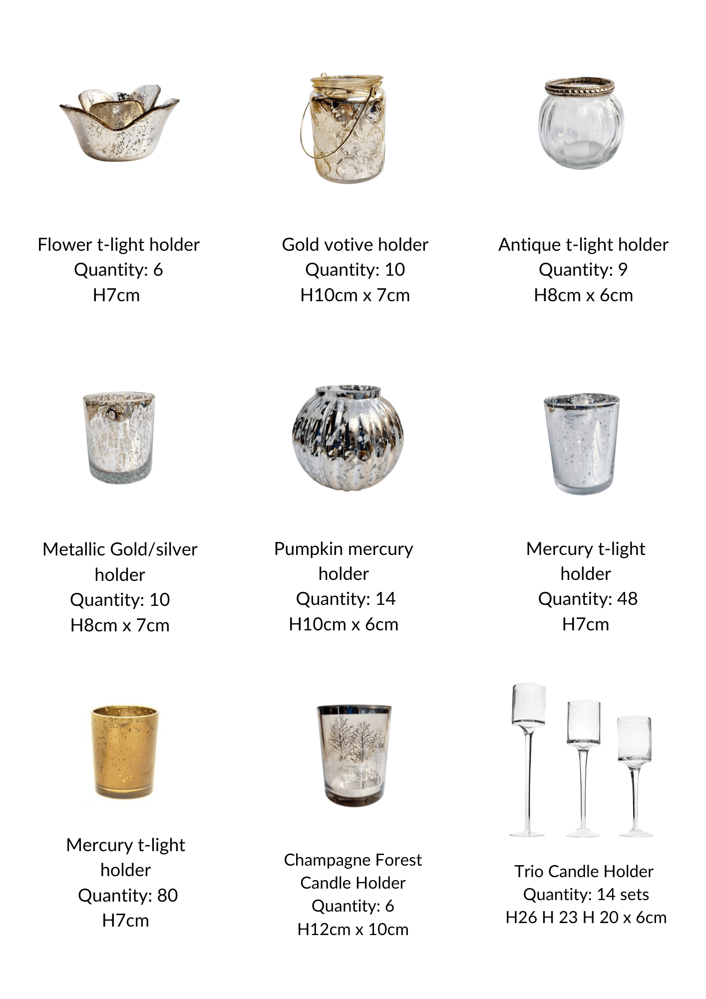 tea light holders a wide choice of tea light and candle holders for hire