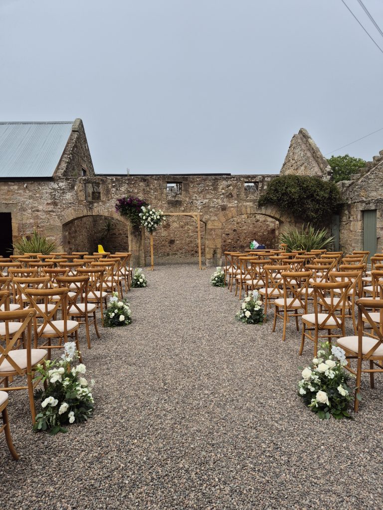 ceremony aisle + arch for wedding