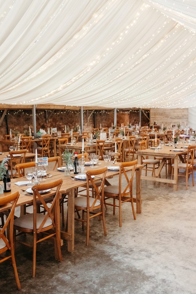 wedding reception tables