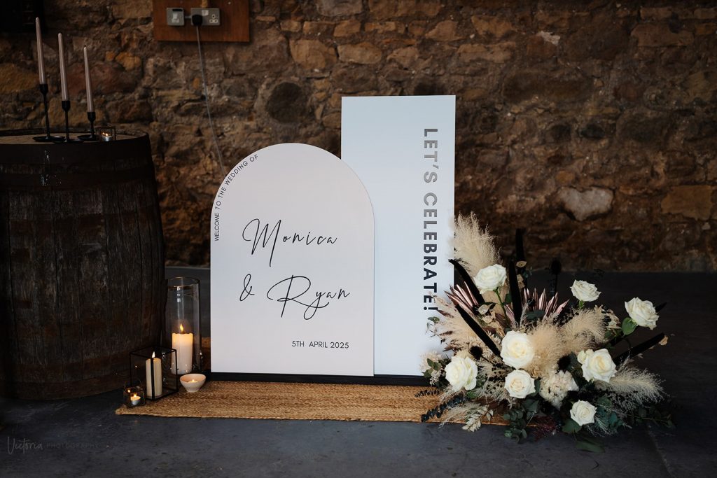 Dried flower wedding at Kinkell Byre
