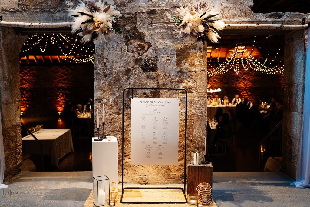 Dried flower wedding at Kinkell Byre