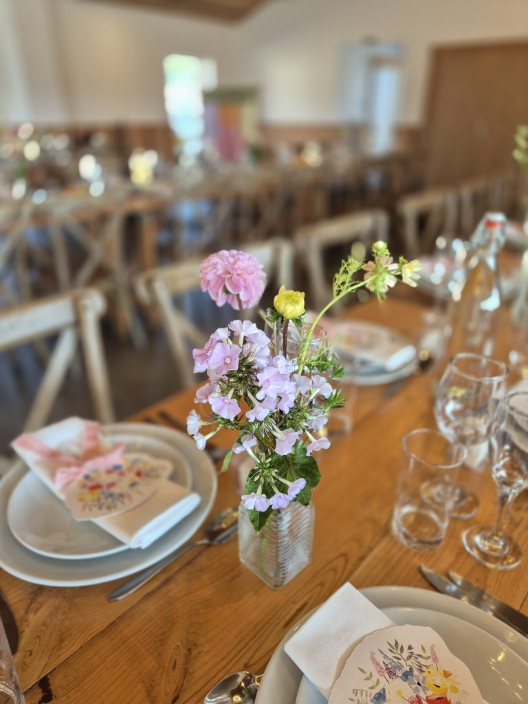 bud vases of flowers