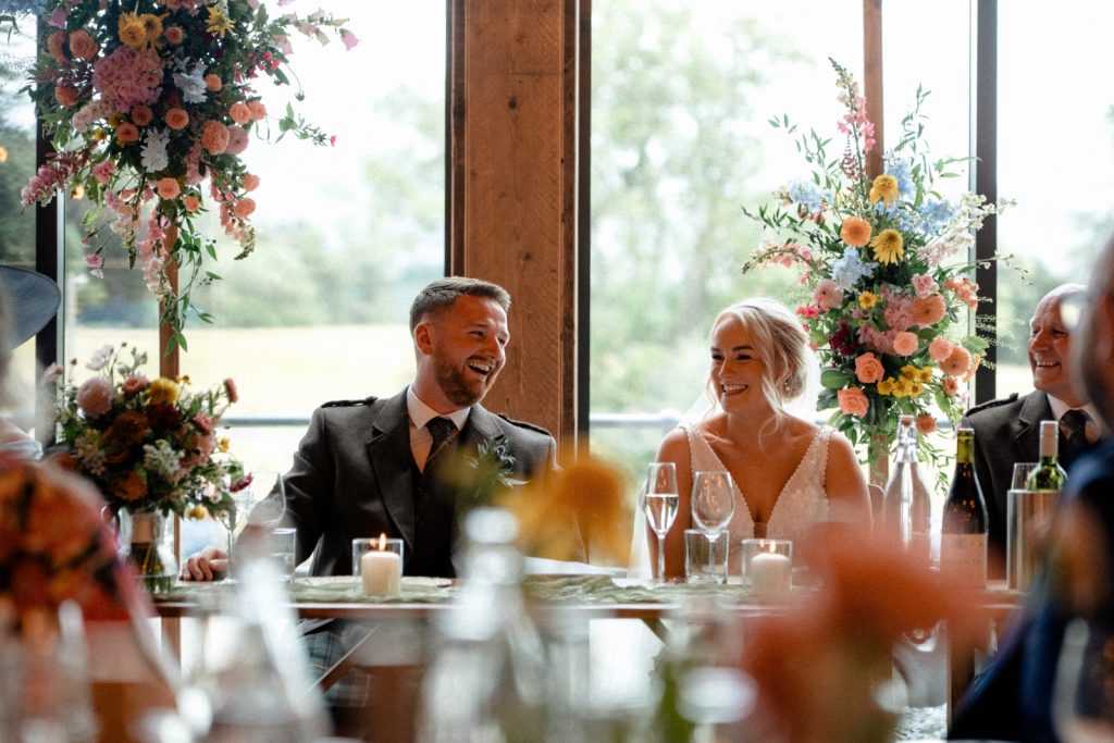 bride + groom at top table