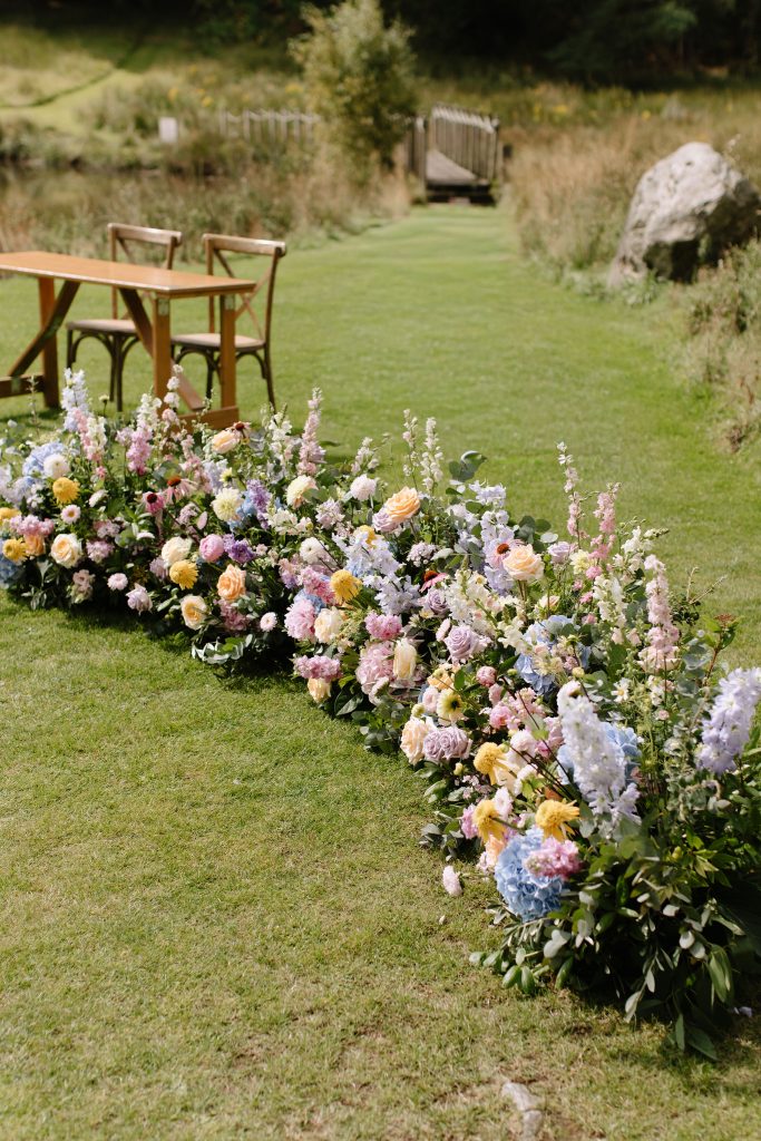 floral ground arch for wedding