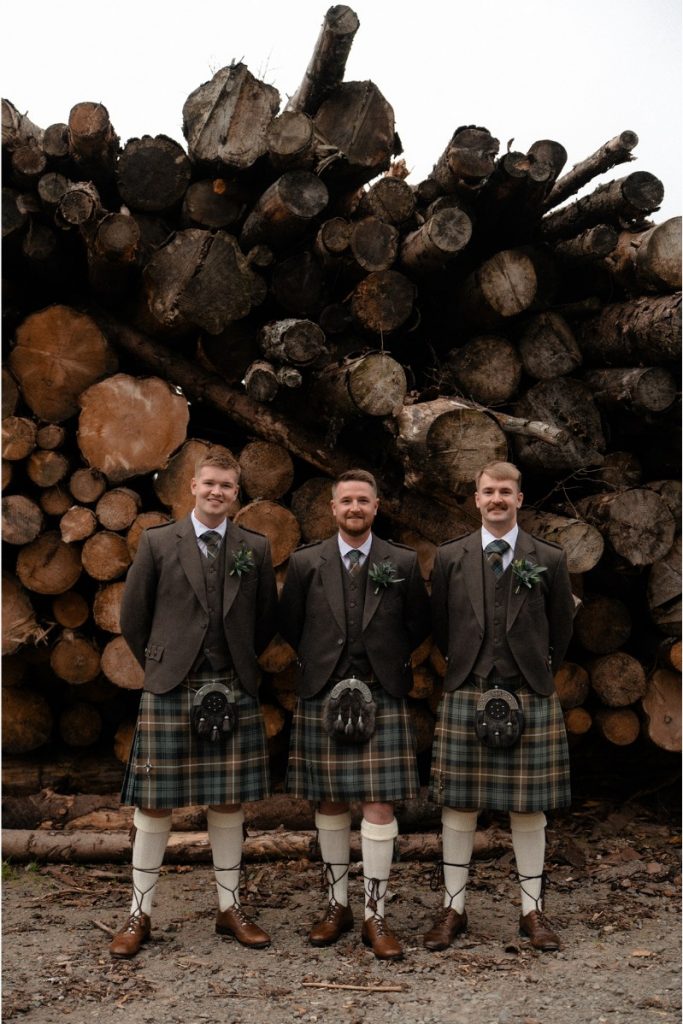 groom + gents in kilts