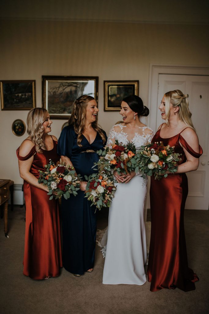 autumnal bridal bouquets for Errol park wedding