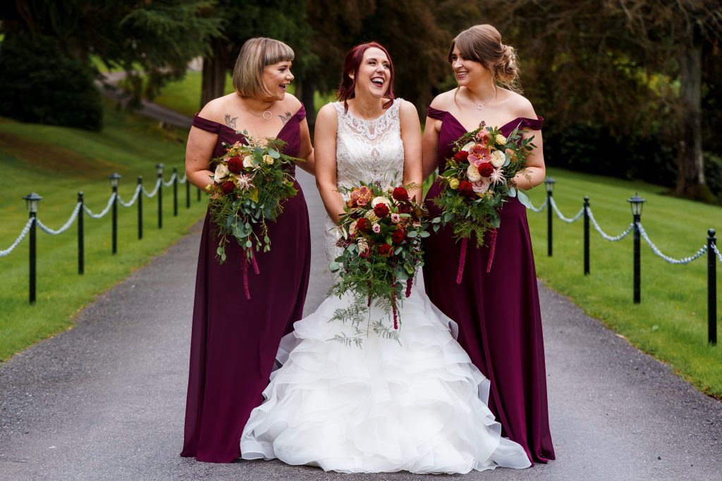 rich red and burgundy bridal bouquets