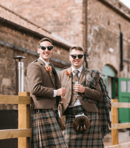 The Grooms. same Sex Wedding. Buttonholes. The Rhynd